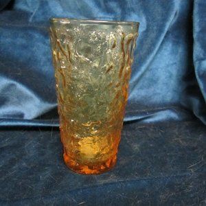 VINTAGE 60'S-70'S AMBER "LIDO MILANO" TEXTURED GLASS 9OZ GLASS DISPLAYS GREAT